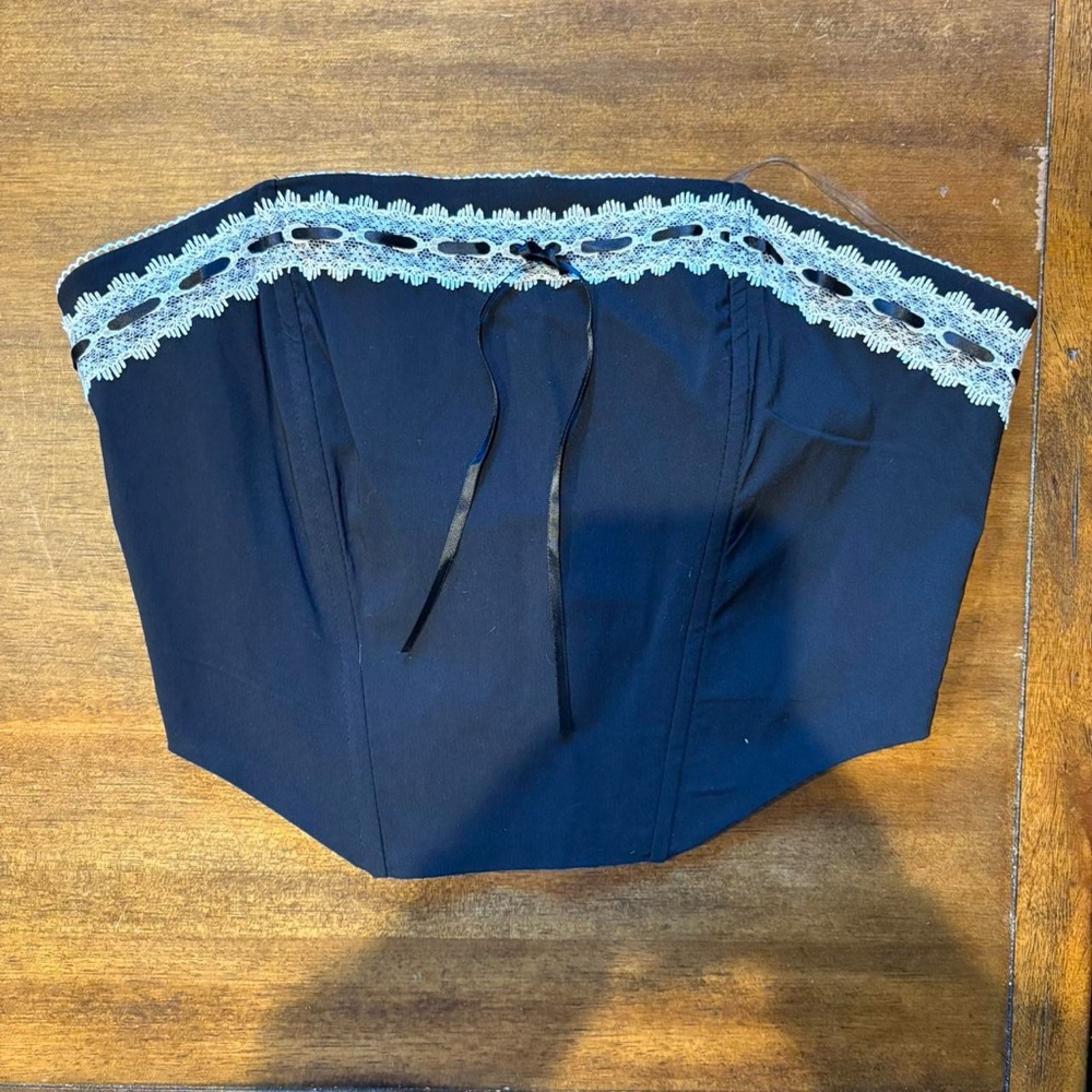 PacSun Black Lace Trim Tube Top